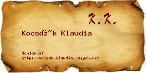 Kocsák Klaudia névjegykártya