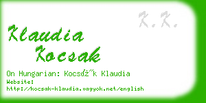 klaudia kocsak business card